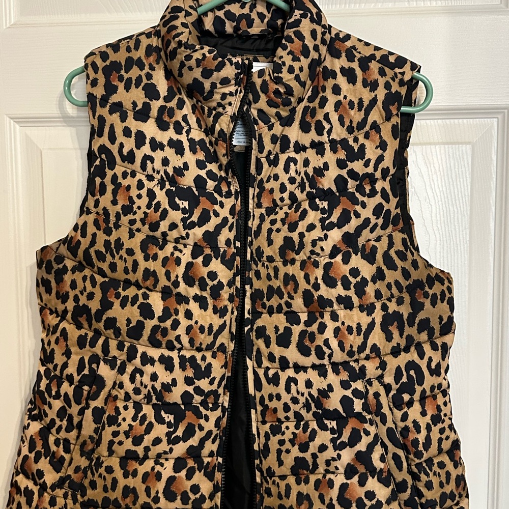 Leopard Print Puffer Vest